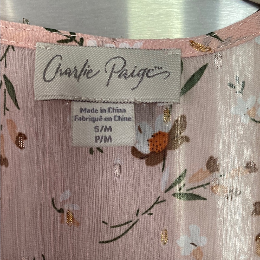Charlie Paige Pink Floral Swim Coverup - Picture 2 of 6